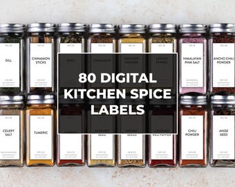 Kitchen Spice Labels: Herbs & Seasonings Organization (80designs)