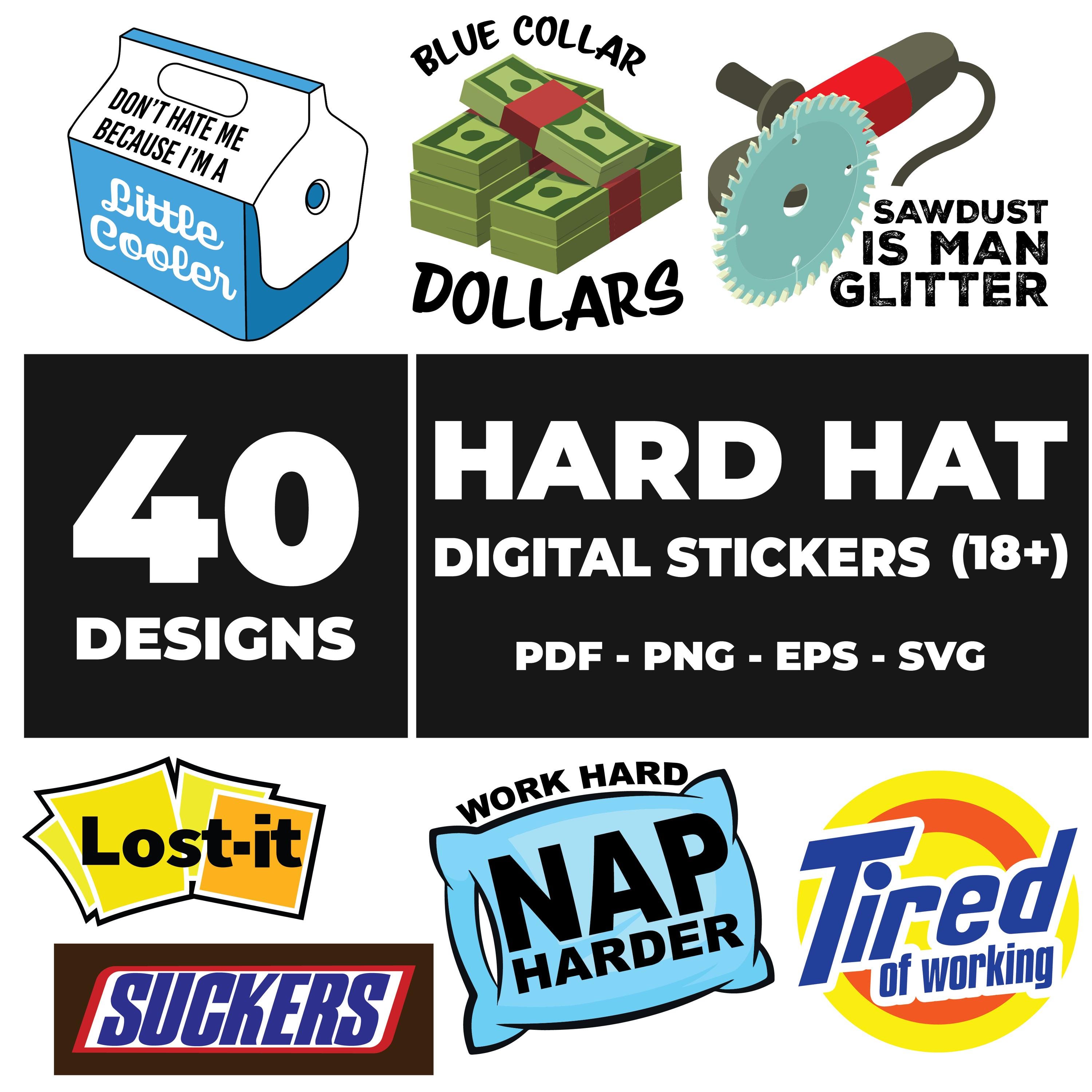 3PCS 'Probably Reading Smut' Funny Hard Hat Stickers - 3 Inch Vinyl Decals For Helmet, Toolbox, Gift For Coworkers