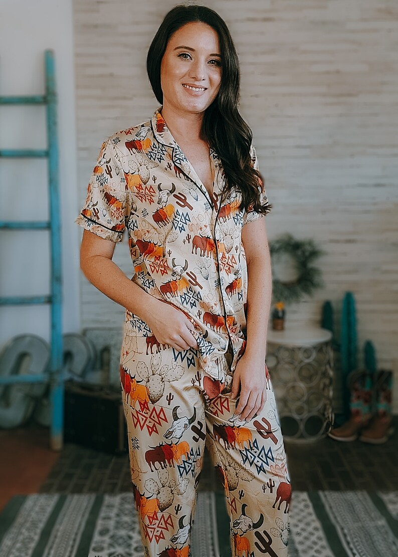 Desperado Days Women's Western Pajama Set, Cowgirl, Pj's, Loungewear