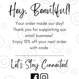 4 "x 6" Thermoetikett Digitale Datei - CUSTOMIZED Hey Beautiful, PNG, Blumengrafik, Verpackungsaufkleber für Dymo/Rollo Drucker, printable