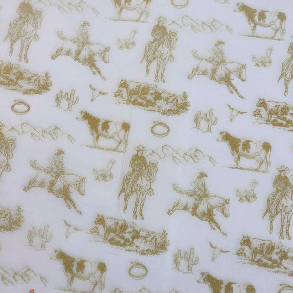 15" x 20" Western Vintage Tissue Paper, Western Boutique, Western Shipping Supplies, Boutique, Cowgirl, Western Fashion - 25 Sheets