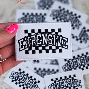 Checkered Expensive Iron On Patch, Preppy Patch, Popular Patch, Trending Patch, Trucker Hat Patch, Hat Bar, Boutique, Funny Patch, Sassy