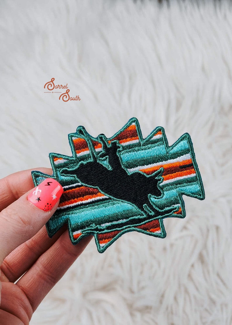 Bull Rider Iron on Heat Adhesive Embroidered Patch, Western, Cowgirl ...