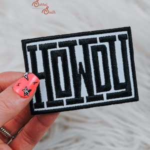 HOWDY Iron On Heat Adhesive Embroidered Patch, Western, Cowgirl, Serape, Aztec, Southwestern, Boutique, Patches, Hat Bar