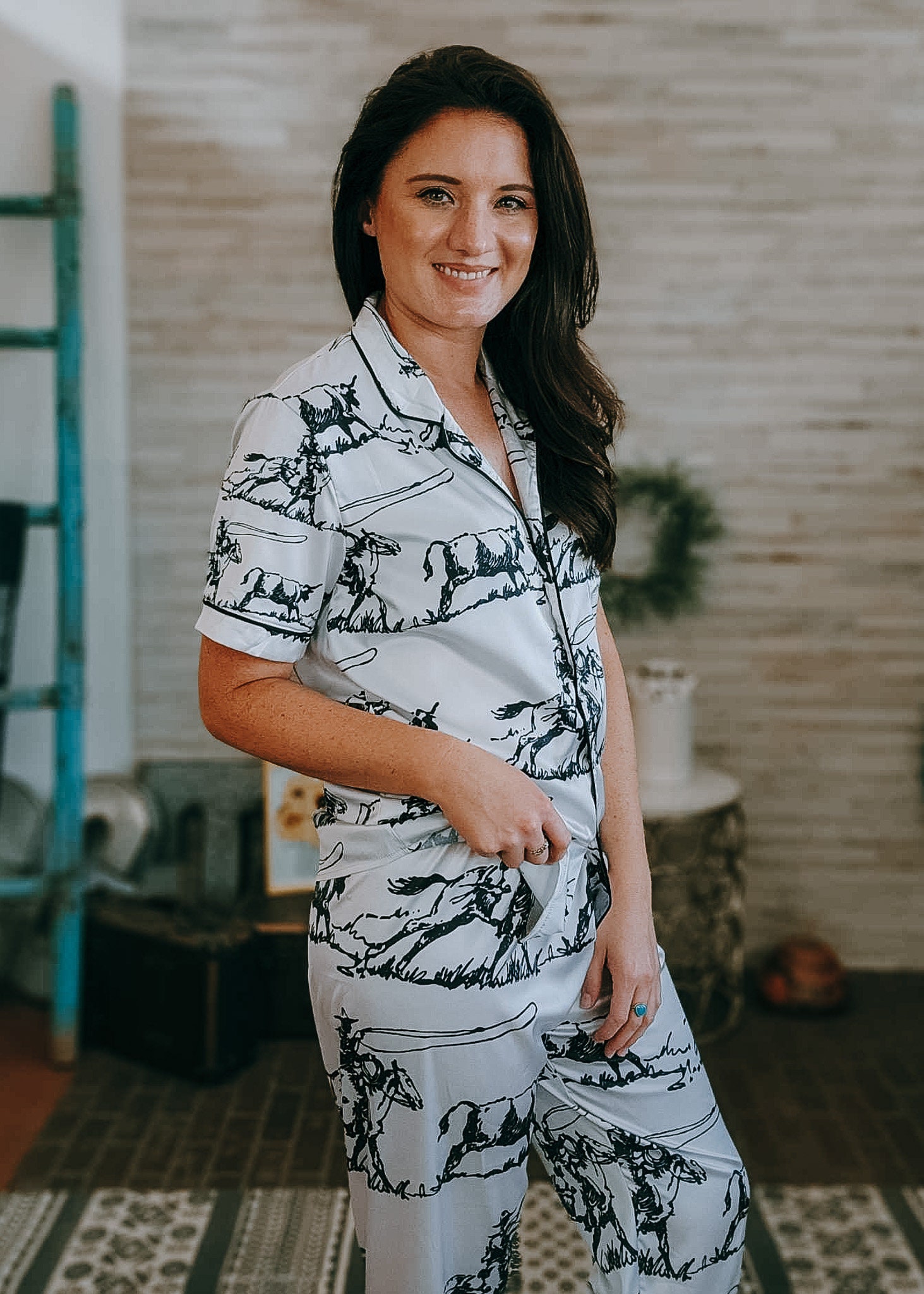 Ranch Roper Women's Western Pajama Set, Cowgirl, Pj's, Loungewear