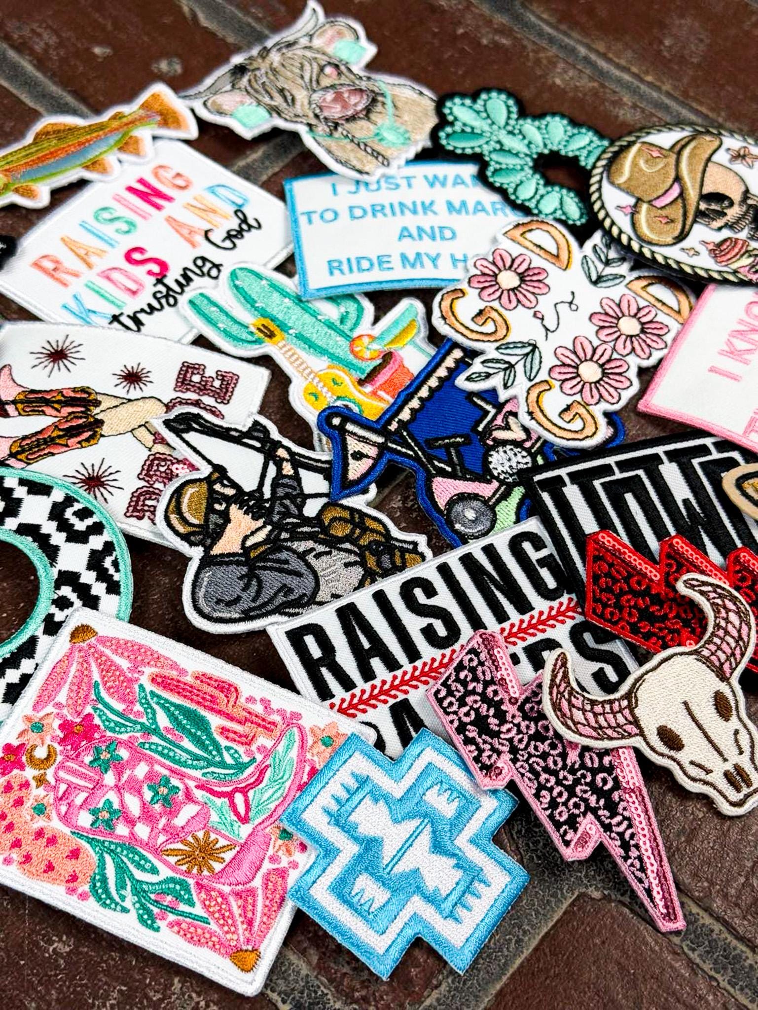Iron On Patch Lot -1 dollar patches, western, aztec, sequin, sports, faith based, southwestern, hat bar, trending -  25 Patches