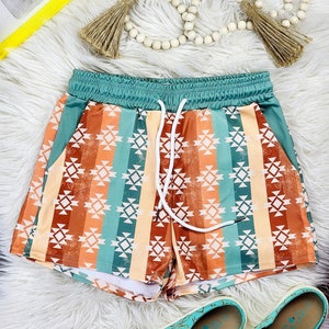 Warm Tones Aztec Women's Drawstring Shorts