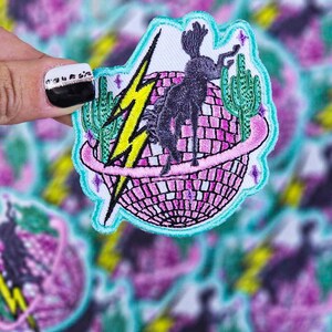 Disco Bronc Iron On Heat Adhesive Embroidered Patch, Western, Cowgirl, Aztec, Southwestern, Boutique, Patches, Hat Bar
