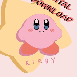 Kirby Art Digital Download kawaii phone or computer background, printable wall decor