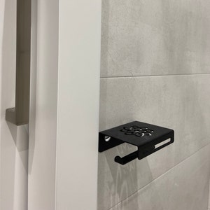 Porta carta igienica con ripiano in metallo, porta carta igienica con ripiano in metallo, porta carta igienica sospeso in metallo, accessori per il bagno, porta fazzoletti in metallo
