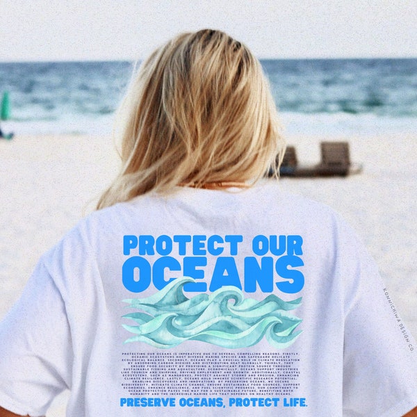 Ocean Conservation Aesthetic PNG Bescherm onze Ocean Girl Conservation Y2K Save The Planet Environmental Digital File