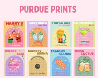 Purdue Prints | Set of 8