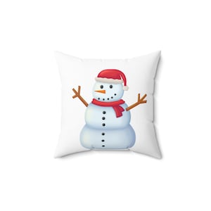 Snowman Cute Pillow, Winter Decor, Holiday Cushion, Christmas Home Accent, Festive Throw Pillow