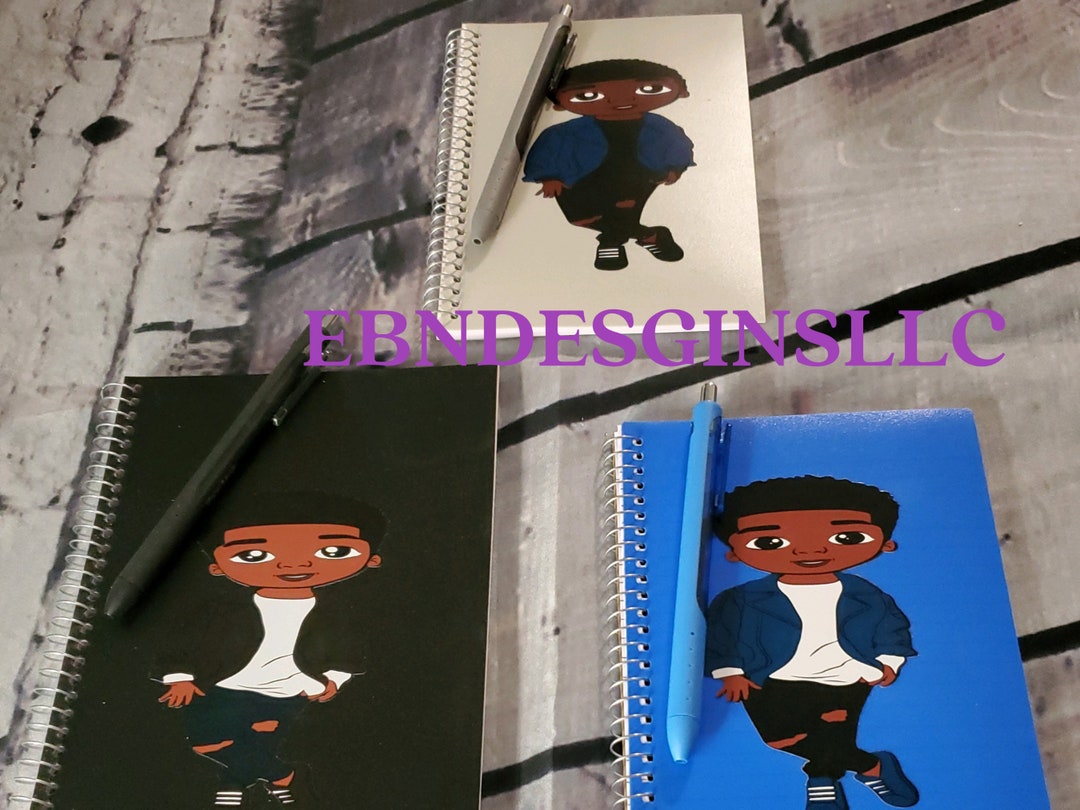 Spring Notebook Design Boy Young Boy Notebook Set W/pen. - Etsy