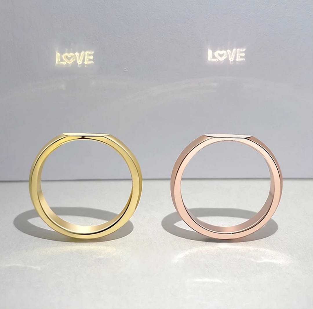 Love Projection Ring • Handmade Reflective Jewelry • Unique Light-up ...