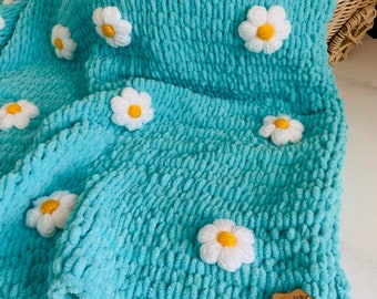 Spring Flowers Baby Gift, Very Soft Touch Newborn Blanket, Knitted Nursery Blanket, Baby Shower Gift, Baby Preparations, Cute Pregnant Gifts
