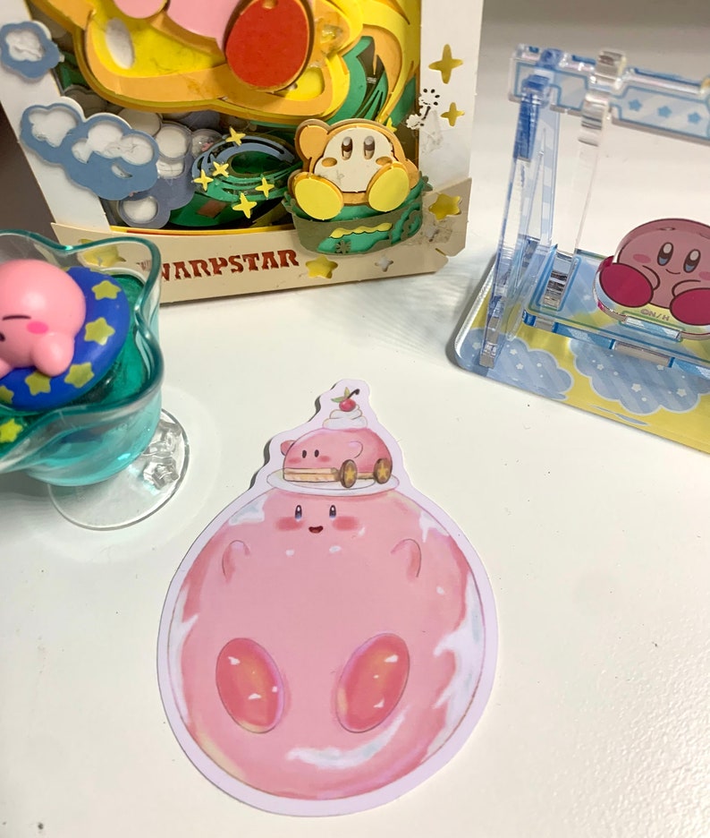 Kirby Car Cake Vinyl Sticker Etsy