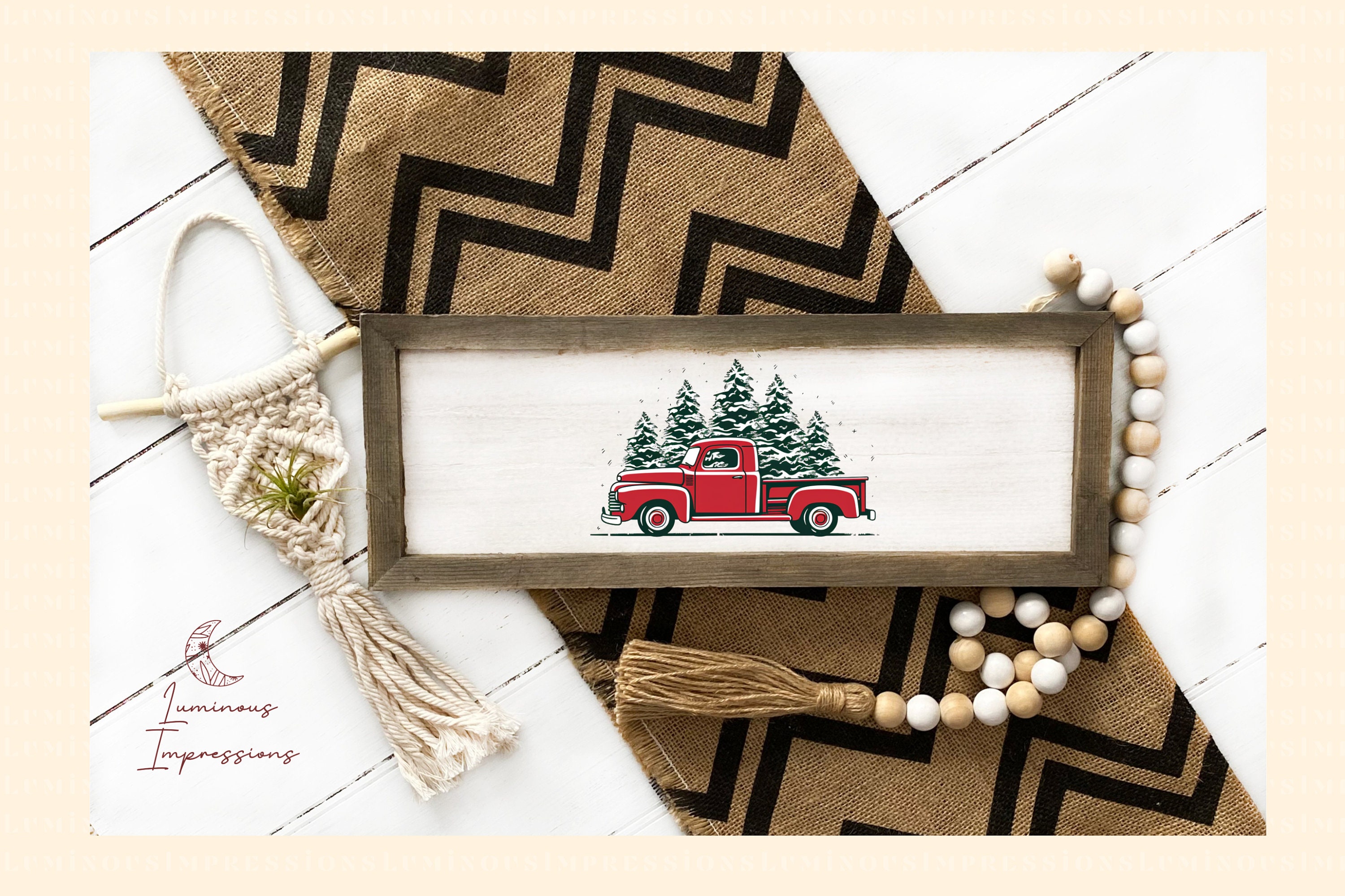 Vintage Truck Png, Retro Christmas Svg, Christmas Trees PNG, Winter SVG