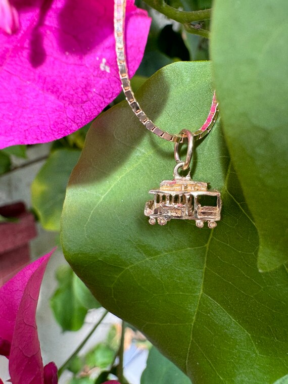 Vintage 14k Cable Car Pendant Real Estate Jewelry… - image 6