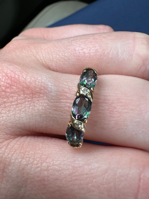 10K Vintage Genuine/Natural Mystic Topaz and Genu… - image 3