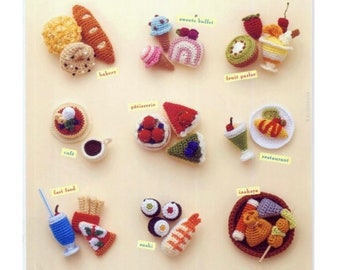 Japanese crochet ebook, 70 food desert crochet patterns, instant pdf download