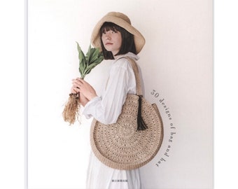 Japanese crochet ebook, 30 designs of hats and bags crochet patterns, instant pdf download