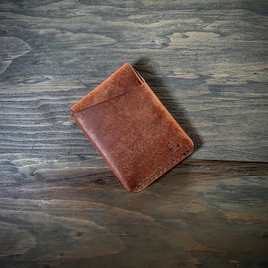 Handmade Leather Card Holder: Slim Minimalist Wallet, Top-Grain, USA Made