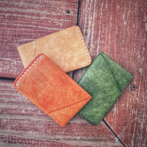 Función y forma Cartera minimalista delgada Cartera para hombre hecha a mano a pedido Tarjetero delgado Muchos colores Personalizable Regalo Hecho en EE. UU. Cartera para mujer