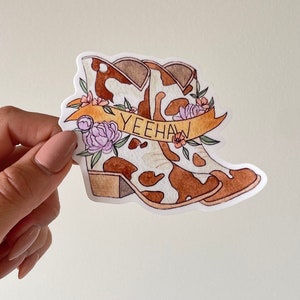 Cowboy Stiefel Yeehaw Vinyl Aufkleber | wasserfester Aufkleber | Country Cowgirl Cowboy Aufkleber