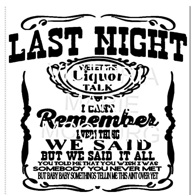 WALLEN Last Night Lyrics Svg Etsy