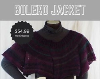 Purple and Green Striped Bolero Jacket