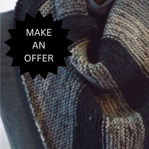Black and Gray Striped Bandana Scarf