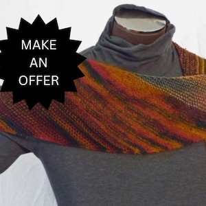 Orange, Brown and Yellow Asymmetrical Shawl