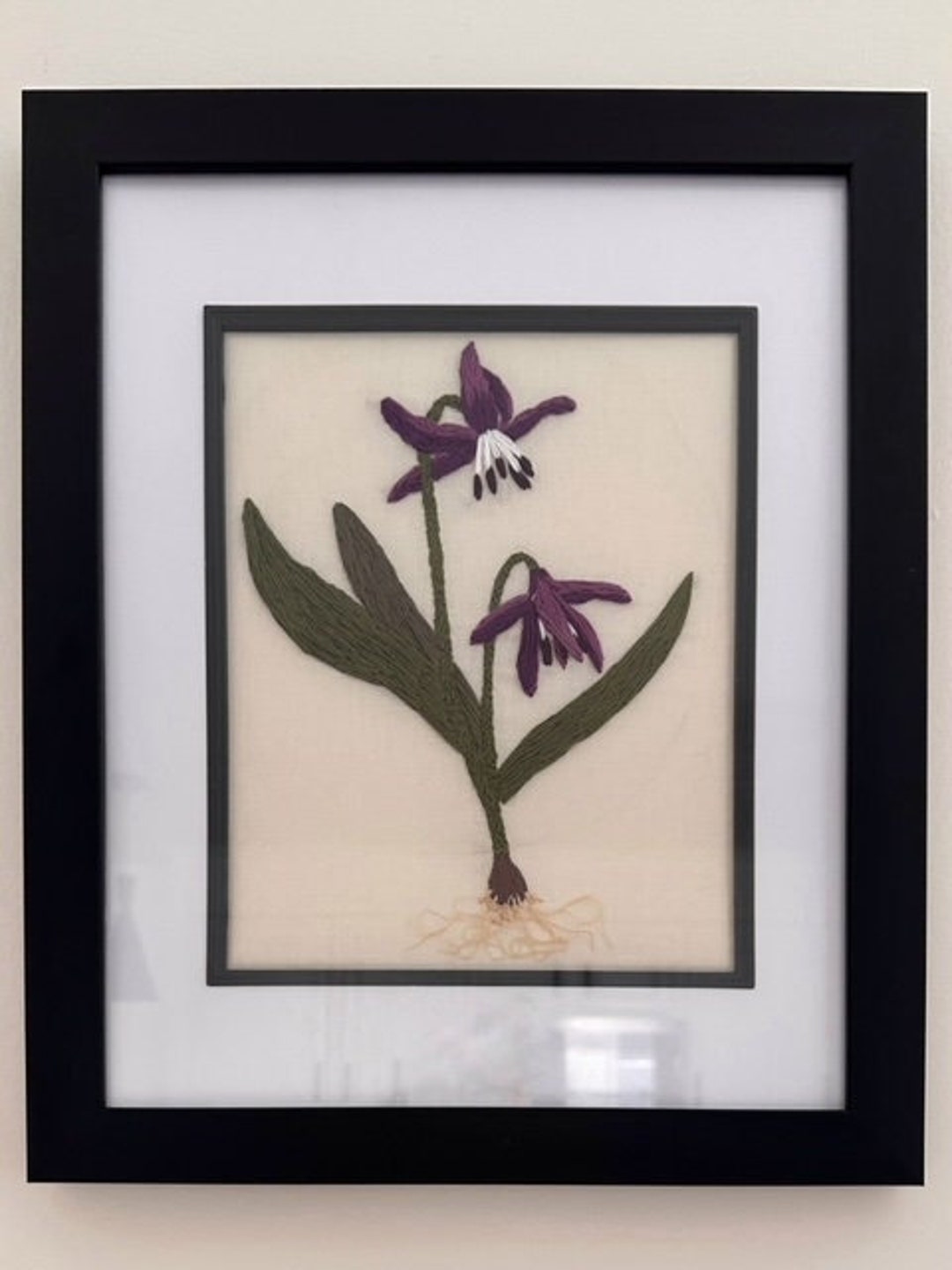 Purple Trout Lily With Bulb and Roots Flower Handmade Etsy