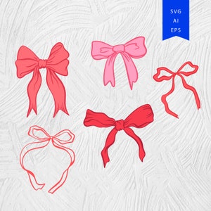 Ribbon Bow tie SVG , Bow SVG file, Bow clipart, Bow svg bundle, Hair bow Svg, Cricut Cut Files, Silhouette cut files