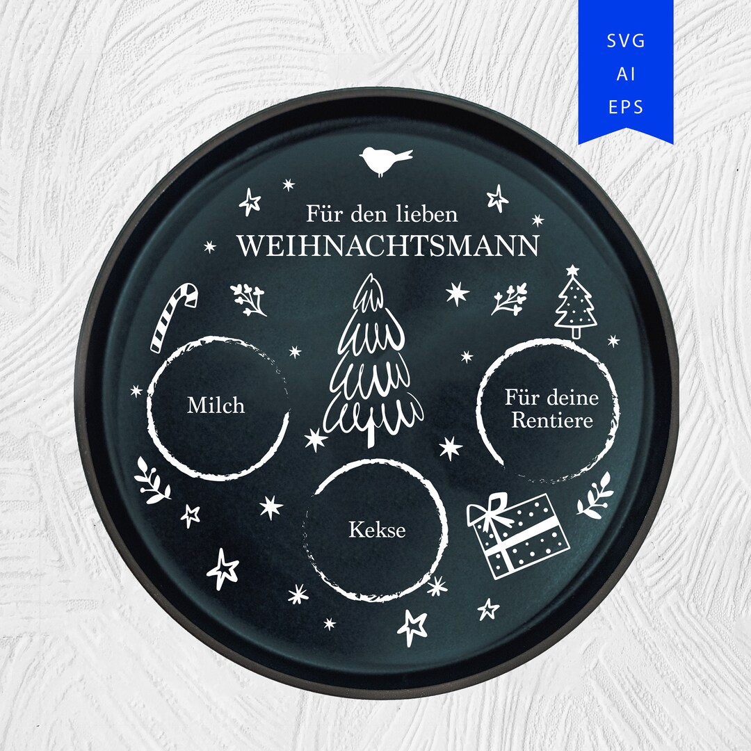 Weihnachtsmann Tablett SVG, SVG Datei Weihnachten, Dear Santa Tray SVG