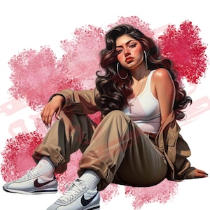 Chicana girl png transparent background sublimation