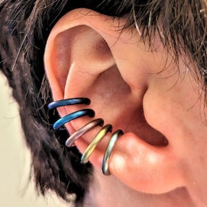 Titanium Ear Cuff no Piercing Gold, Silver, Pink, Purple, or Blue conch ear cuff