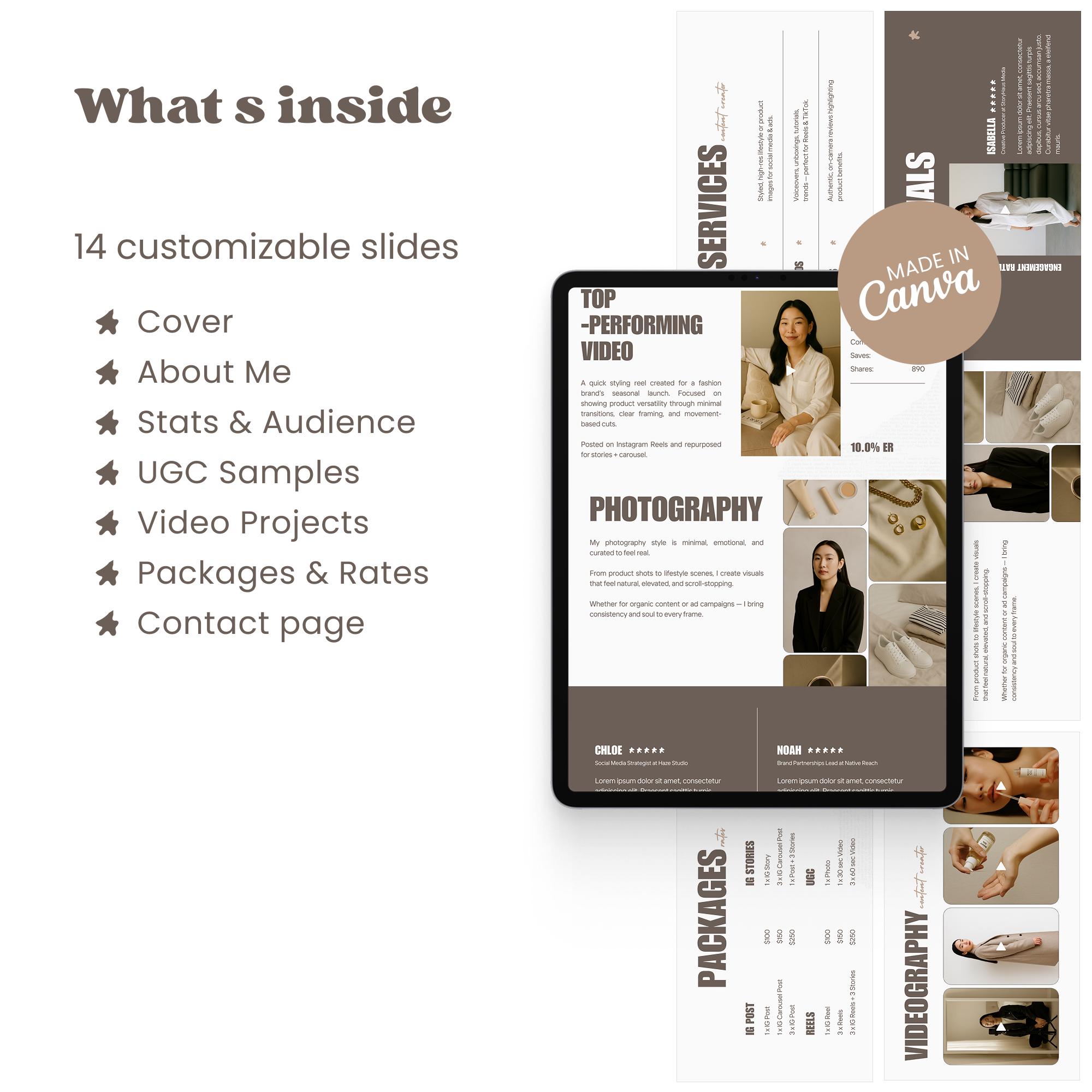 Ugc Example Cv UGC Portfolio Template · Beige Edition · Canva Editable Resume · UGC ...