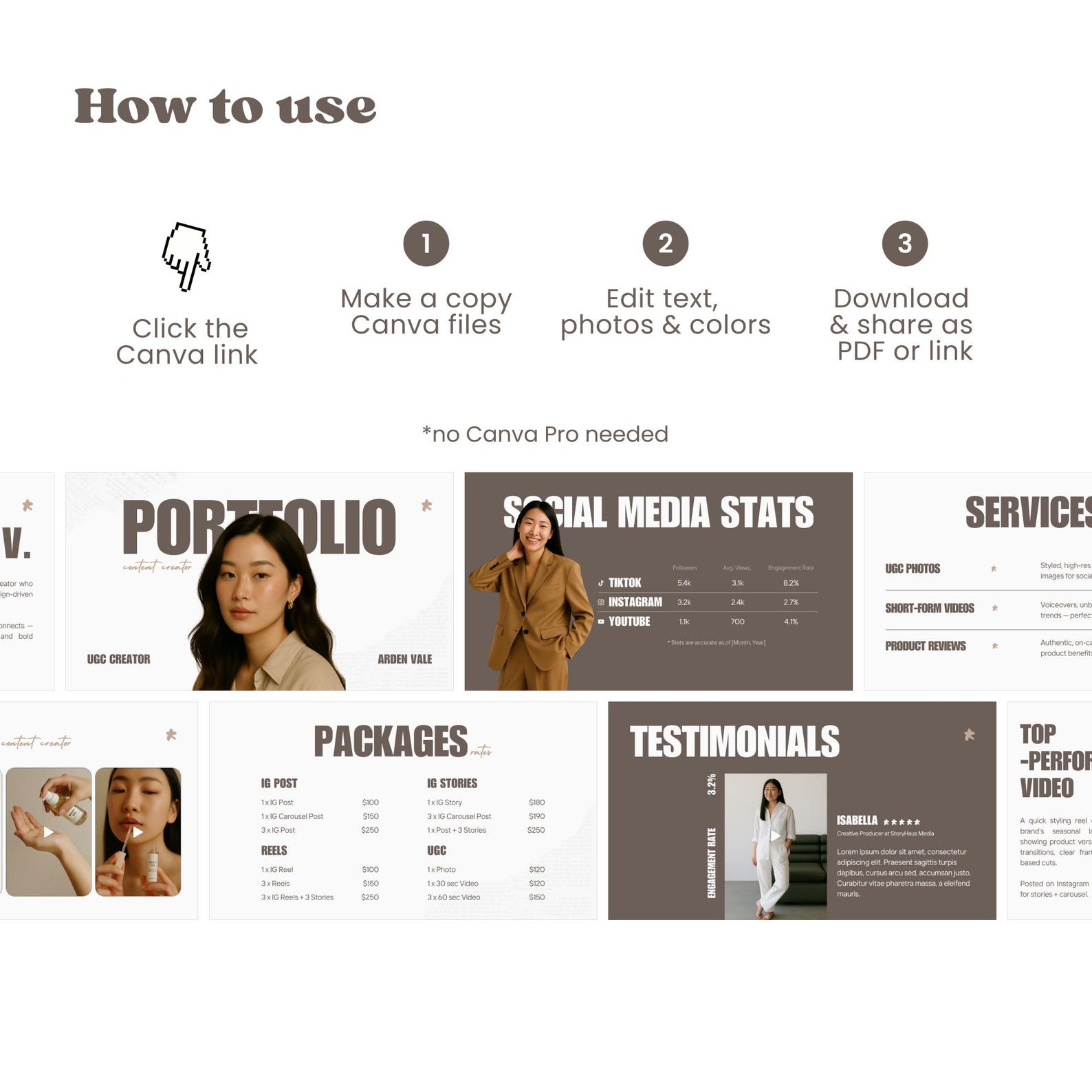 Ugc Example Cv UGC Portfolio Template · Beige Edition · Canva Editable Resume · UGC ...