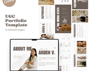 UGC Portfolio Template · Beige Edition · Canva Editable Resume · UGC Creator Media Kit