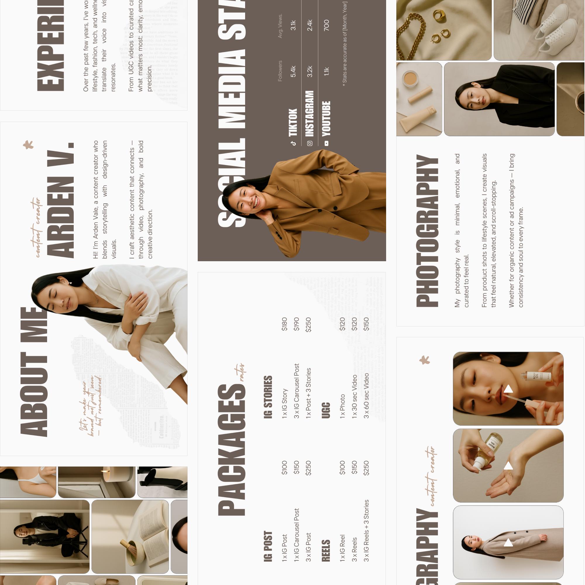 Ugc Example Cv UGC Portfolio Template · Beige Edition · Canva Editable Resume · UGC ...