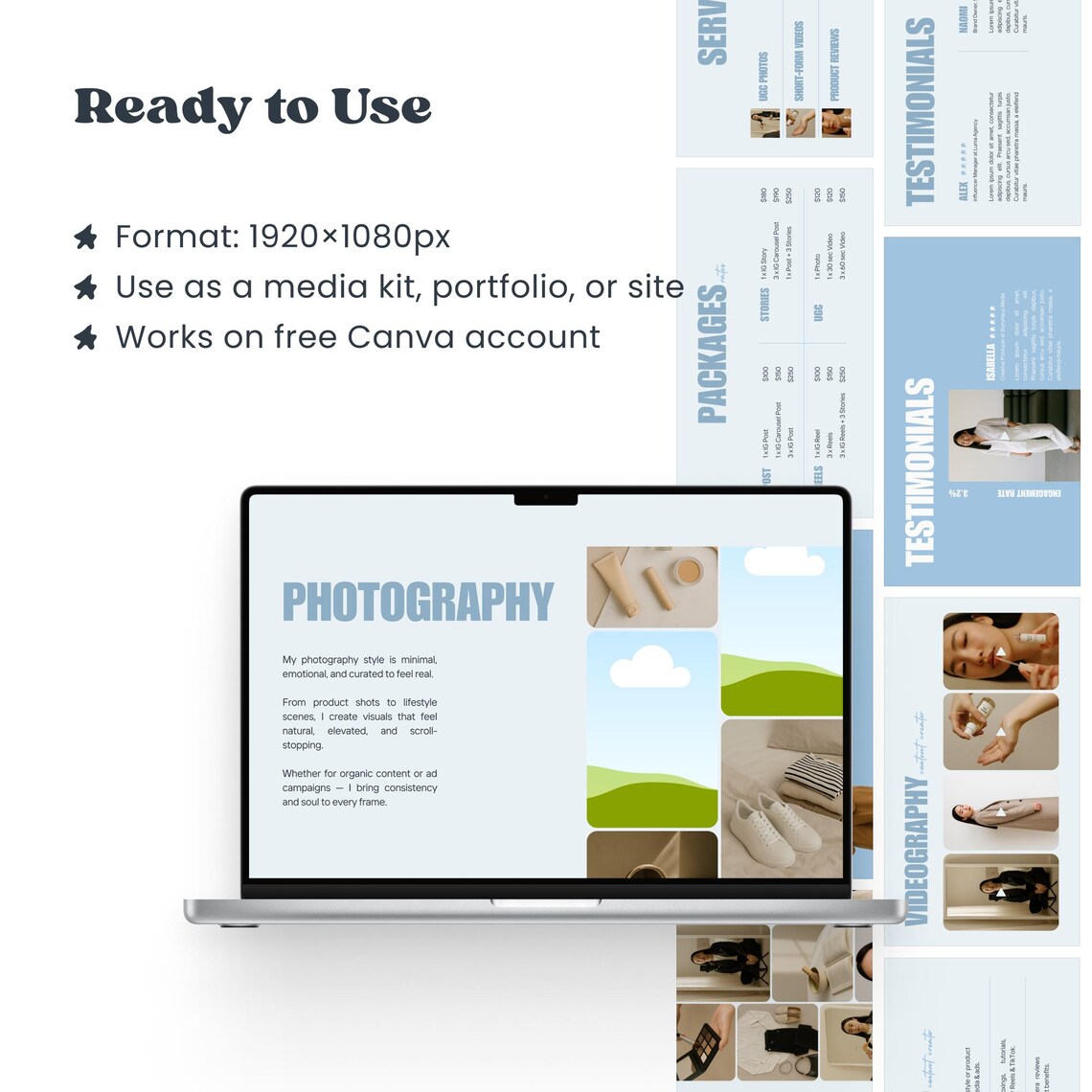 Ugc Example Cv UGC Portfolio Template · Soft Blue · Canva Editable Resume · Creator ...