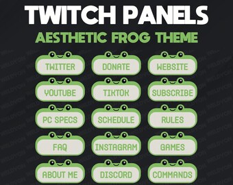 15 Aesthetic Frog Panels - Twitch Panels Premade *Instant Delivery*