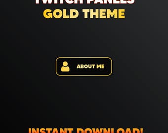 40 Gold Luxury Twitch Panels, Streamer Graphics (PNG Digital Download)