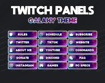 15 GALAXY Themed Panels - Twitch Panels Premade *Instant Delivery*
