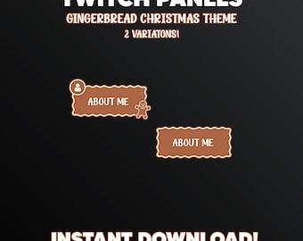 40 Gingerbread Christmas Twitch Stream Panels, Holiday Graphics (Digital Download)