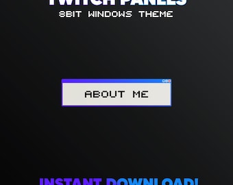 40 Retro Pixel Art Twitch Panels, 90s Windows Theme (Digital Download)