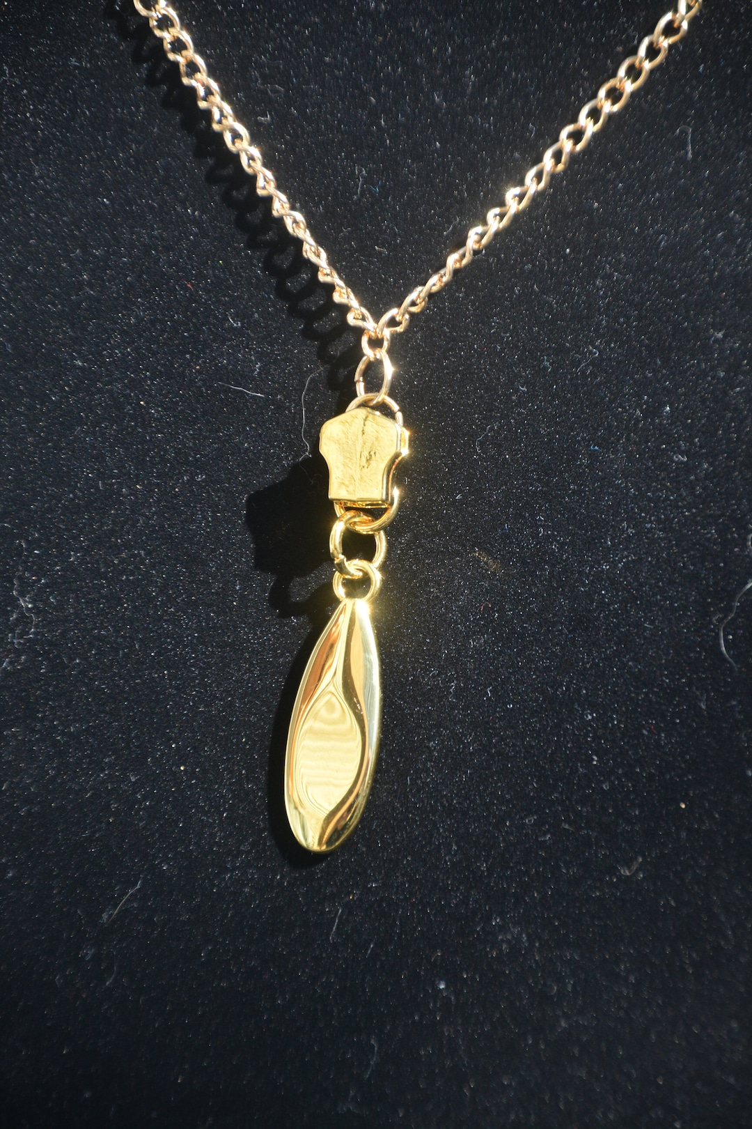 Vintage Zipper Pull Necklaces Teardrop Etsy