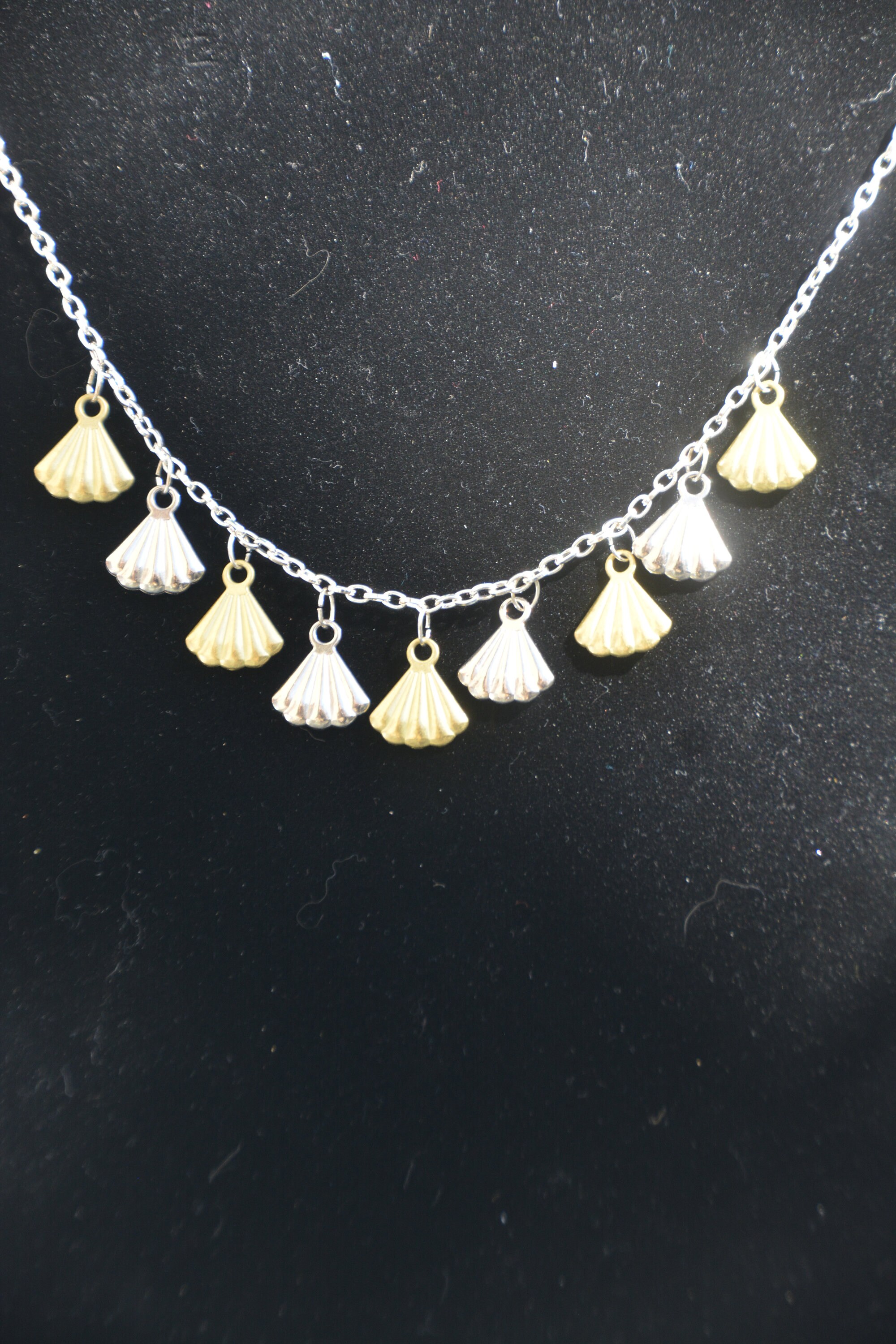 Vintage Zipper Pull Necklaces Scallops Etsy